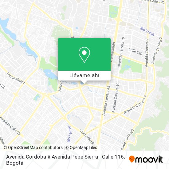 Mapa de Avenida Cordoba # Avenida Pepe Sierra - Calle 116