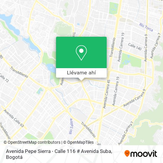 Mapa de Avenida Pepe Sierra - Calle 116 # Avenida Suba