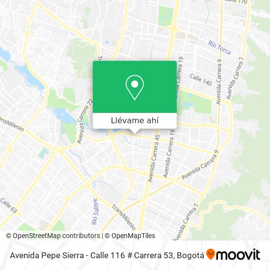 Mapa de Avenida Pepe Sierra - Calle 116 # Carrera 53