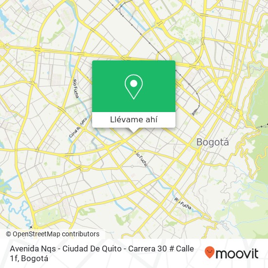 Mapa de Avenida Nqs - Ciudad De Quito - Carrera 30 # Calle 1f