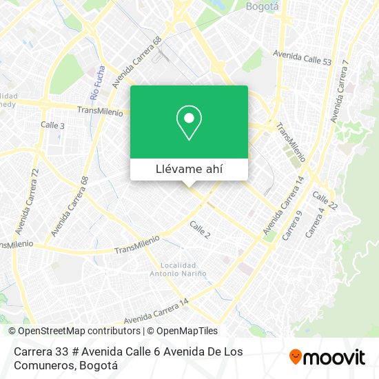 Mapa de Carrera 33 # Avenida Calle 6 Avenida De Los Comuneros
