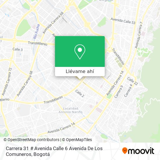 Mapa de Carrera 31 # Avenida Calle 6 Avenida De Los Comuneros