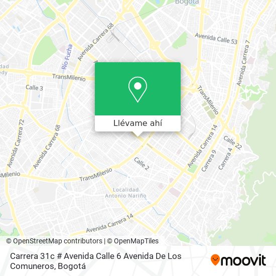 Mapa de Carrera 31c # Avenida Calle 6 Avenida De Los Comuneros