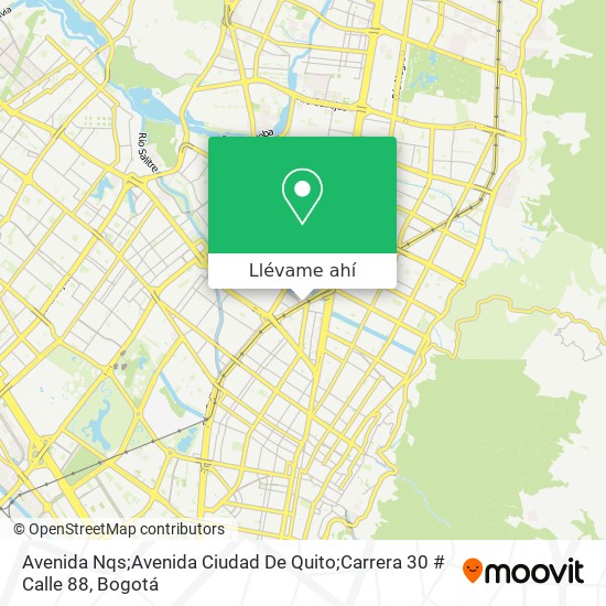 Mapa de Avenida Nqs;Avenida Ciudad De Quito;Carrera 30 # Calle 88