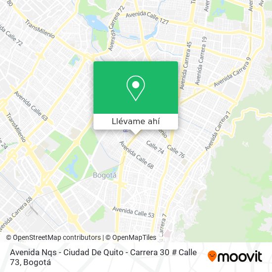 Mapa de Avenida Nqs - Ciudad De Quito - Carrera 30 # Calle 73