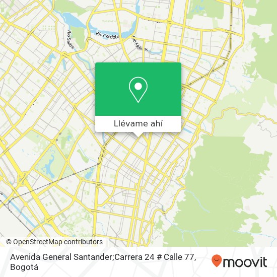 Mapa de Avenida General Santander;Carrera 24 # Calle 77