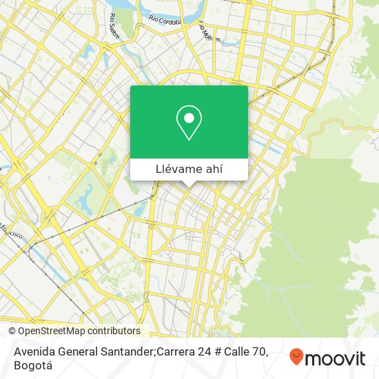 Mapa de Avenida General Santander;Carrera 24 # Calle 70