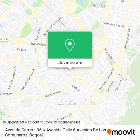 Mapa de Avenida Carrera 36 # Avenida Calle 6 Avenida De Los Comuneros