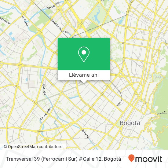 Mapa de Transversal 39 (Ferrocarril Sur) # Calle 12