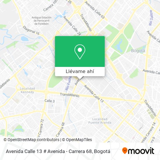 Mapa de Avenida Calle 13 # Avenida  - Carrera 68