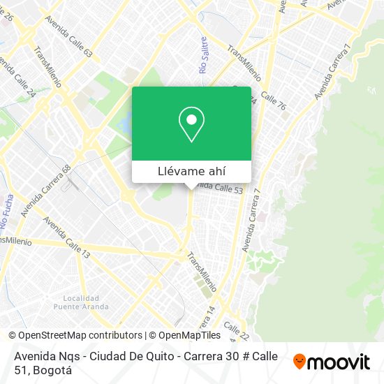 Mapa de Avenida Nqs - Ciudad De Quito - Carrera 30 # Calle 51