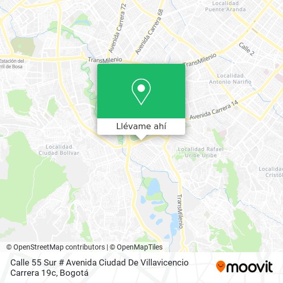 Mapa de Calle 55 Sur # Avenida Ciudad De Villavicencio Carrera 19c