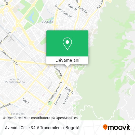 Mapa de Avenida Calle 34 # Transmilenio