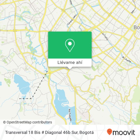 Mapa de Transversal 18 Bis # Diagonal 46b Sur