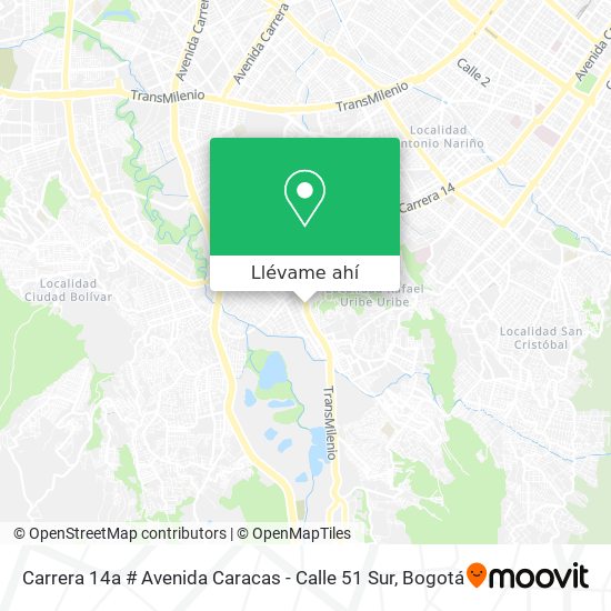 Mapa de Carrera 14a # Avenida Caracas - Calle 51 Sur