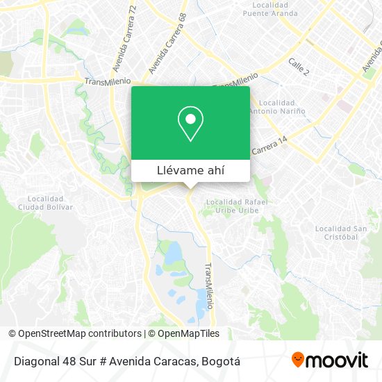 Mapa de Diagonal 48 Sur # Avenida Caracas