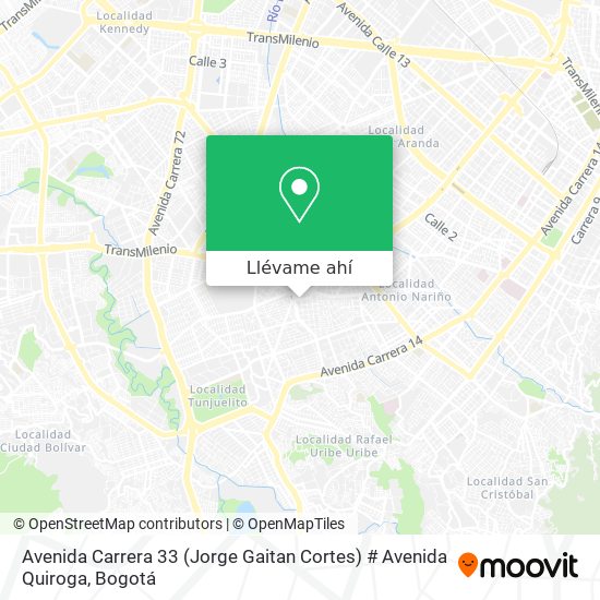 Mapa de Avenida Carrera 33 (Jorge Gaitan Cortes) # Avenida Quiroga