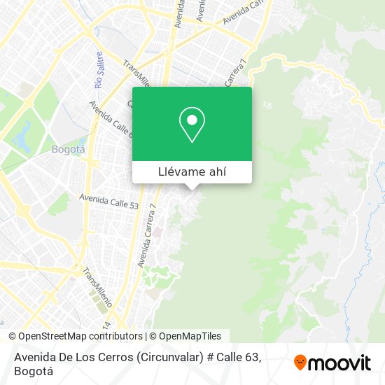 Mapa de Avenida De Los Cerros (Circunvalar) # Calle 63