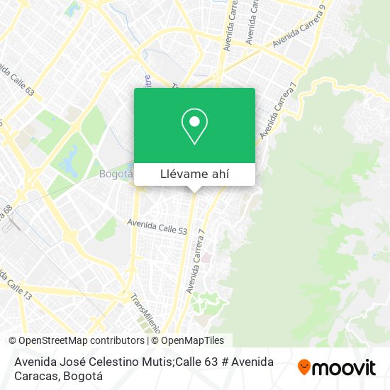 Mapa de Avenida José Celestino Mutis;Calle 63 # Avenida Caracas