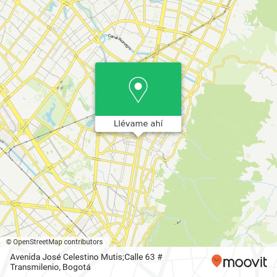 Mapa de Avenida José Celestino Mutis;Calle 63 # Transmilenio