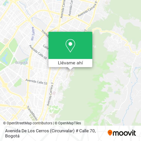 Mapa de Avenida De Los Cerros (Circunvalar) # Calle 70