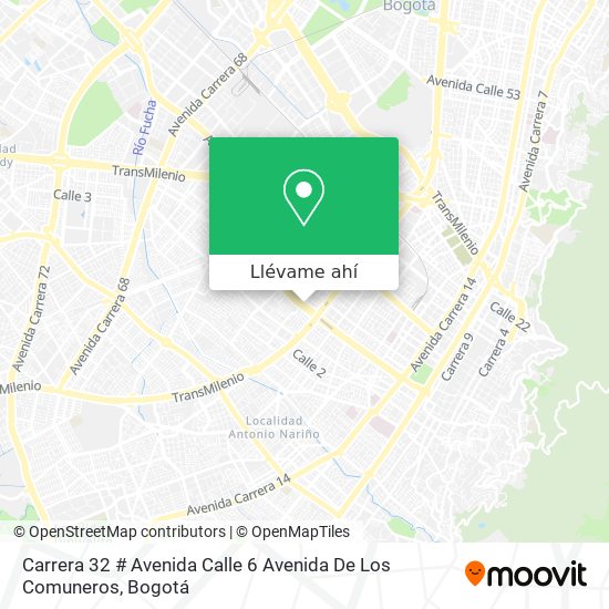 Mapa de Carrera 32 # Avenida Calle 6 Avenida De Los Comuneros