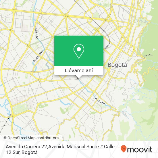 Mapa de Avenida Carrera 22;Avenida Mariscal Sucre # Calle 12 Sur