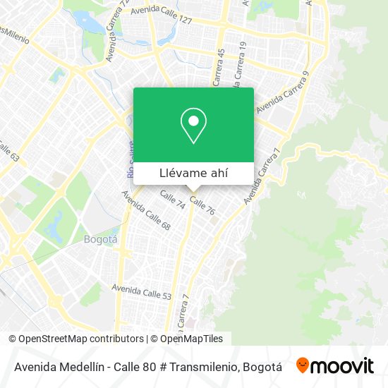 Mapa de Avenida Medellín - Calle 80 # Transmilenio