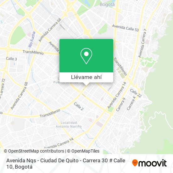 Mapa de Avenida Nqs - Ciudad De Quito - Carrera 30 # Calle 10