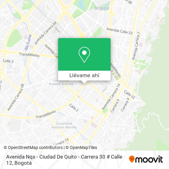 Mapa de Avenida Nqs - Ciudad De Quito - Carrera 30 # Calle 12