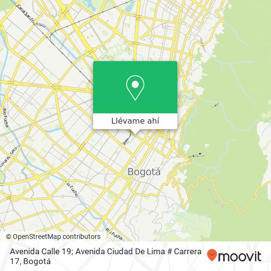 Mapa de Avenida Calle 19; Avenida Ciudad De Lima # Carrera 17
