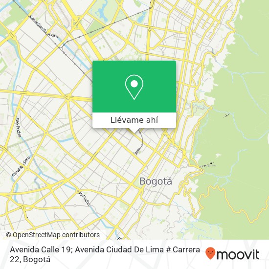 Mapa de Avenida Calle 19; Avenida Ciudad De Lima # Carrera 22
