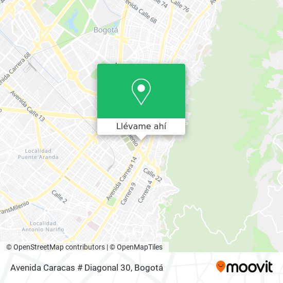 Mapa de Avenida Caracas # Diagonal 30