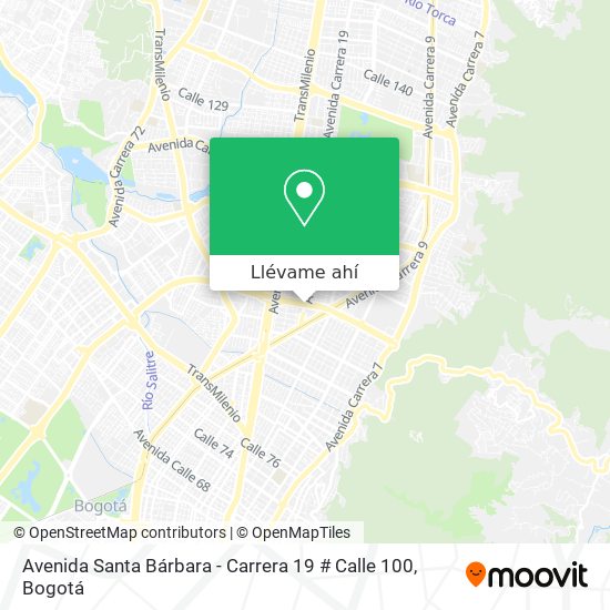 Mapa de Avenida Santa Bárbara - Carrera 19 # Calle 100