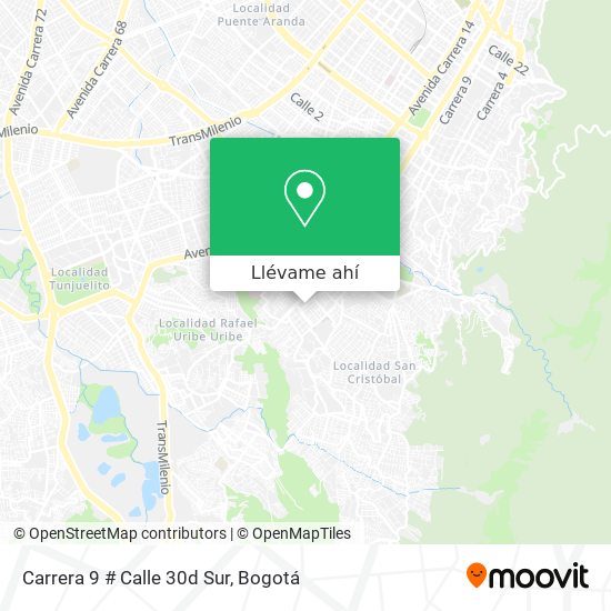 Mapa de Carrera 9 # Calle 30d Sur