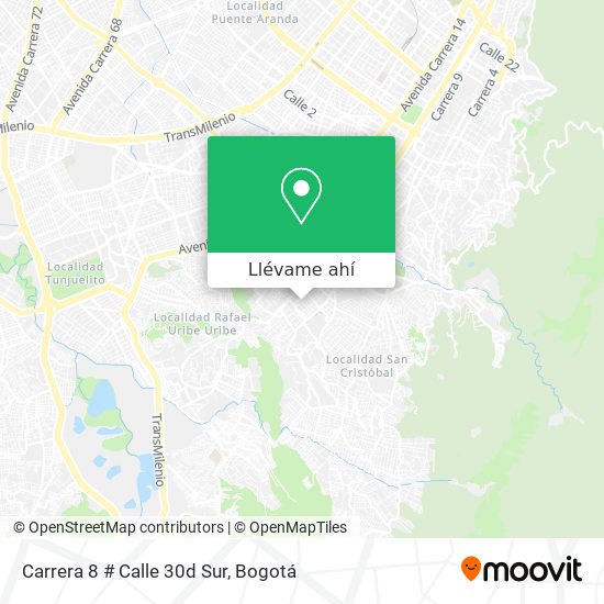 Mapa de Carrera 8 # Calle 30d Sur