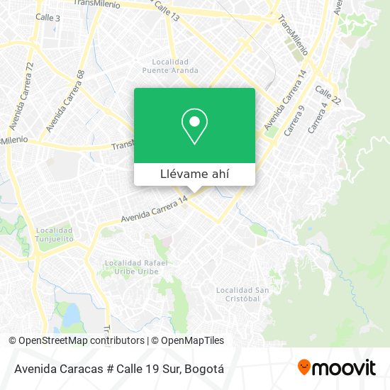 Mapa de Avenida Caracas # Calle 19 Sur