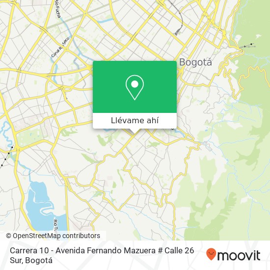 Mapa de Carrera 10 - Avenida Fernando Mazuera # Calle 26 Sur