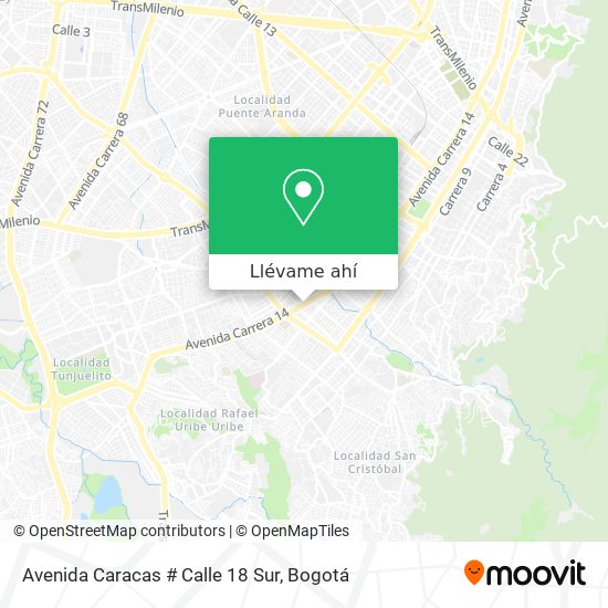 Mapa de Avenida Caracas # Calle 18 Sur
