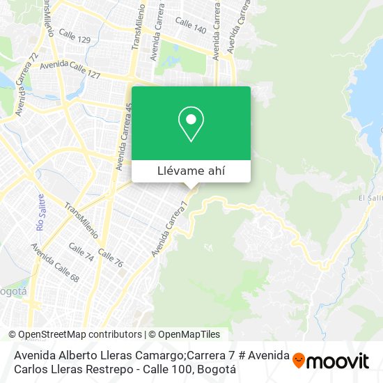 Mapa de Avenida Alberto Lleras Camargo;Carrera 7 # Avenida Carlos Lleras Restrepo - Calle 100