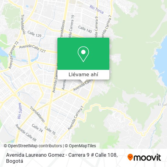 Mapa de Avenida Laureano Gomez - Carrera 9 # Calle 108