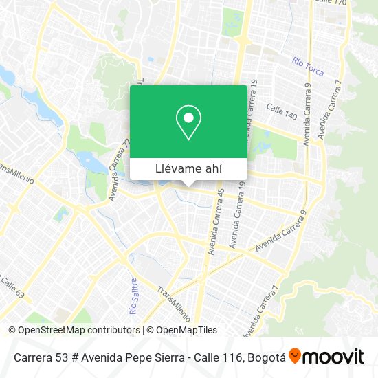 Mapa de Carrera 53 # Avenida Pepe Sierra - Calle 116