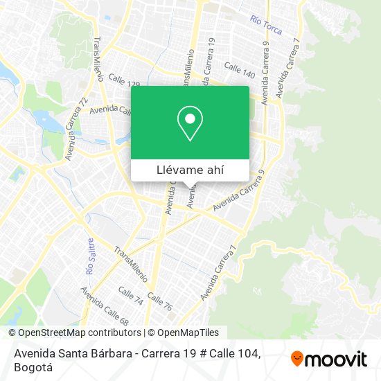 Mapa de Avenida Santa Bárbara - Carrera 19 # Calle 104