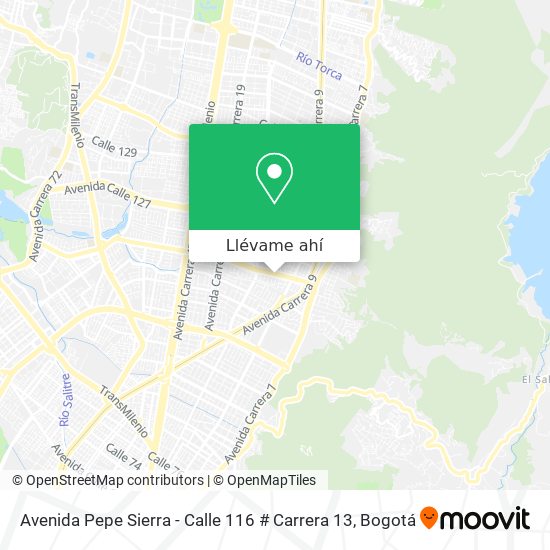 Mapa de Avenida Pepe Sierra - Calle 116 # Carrera 13