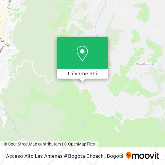 Mapa de Acceso Alto Las Antenas # Bogota-Choachi