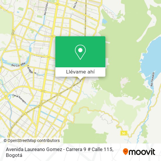 Mapa de Avenida Laureano Gomez - Carrera 9 # Calle 115
