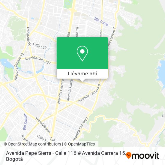Mapa de Avenida Pepe Sierra - Calle 116 # Avenida Carrera 15