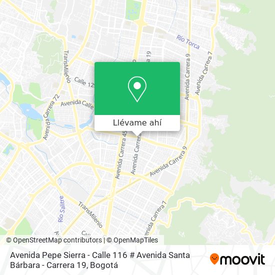 Mapa de Avenida Pepe Sierra - Calle 116 # Avenida Santa Bárbara - Carrera 19