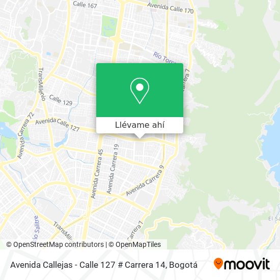 Mapa de Avenida Callejas - Calle 127 # Carrera 14