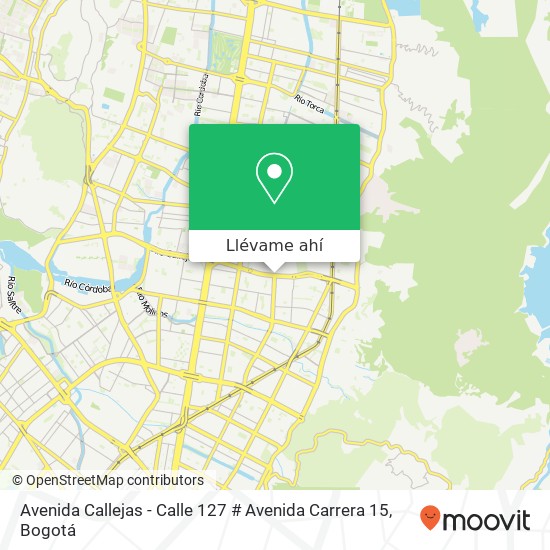 Mapa de Avenida Callejas - Calle 127 # Avenida Carrera 15